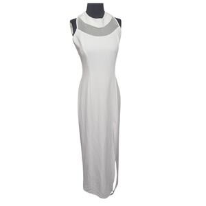 Vintage Betsy & Adam White Sparkle Formal Strappy Gown Size 10 80s glitter prom